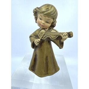 Vintage Dickson Figurine - Gold Christmas Angel with Violin - Japan